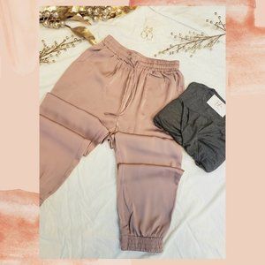 NWT Blush Satin Joggers